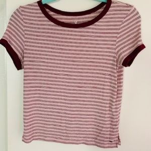 American Eagle Soft Striped Cropped Tee